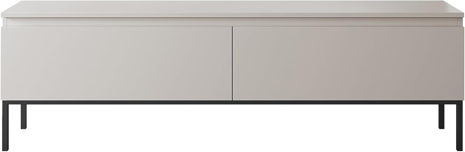 Selsey Bemmi - TV-Schrank Lowboard, Beige mit schwarzen Beinen, 150 cm