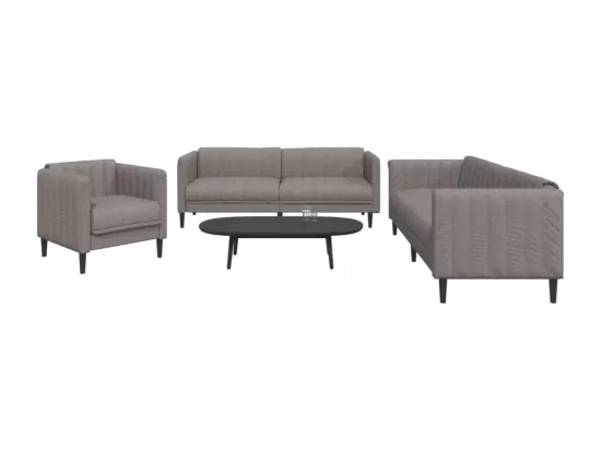 Ensemble de canapés 3 pcs taupe tissu