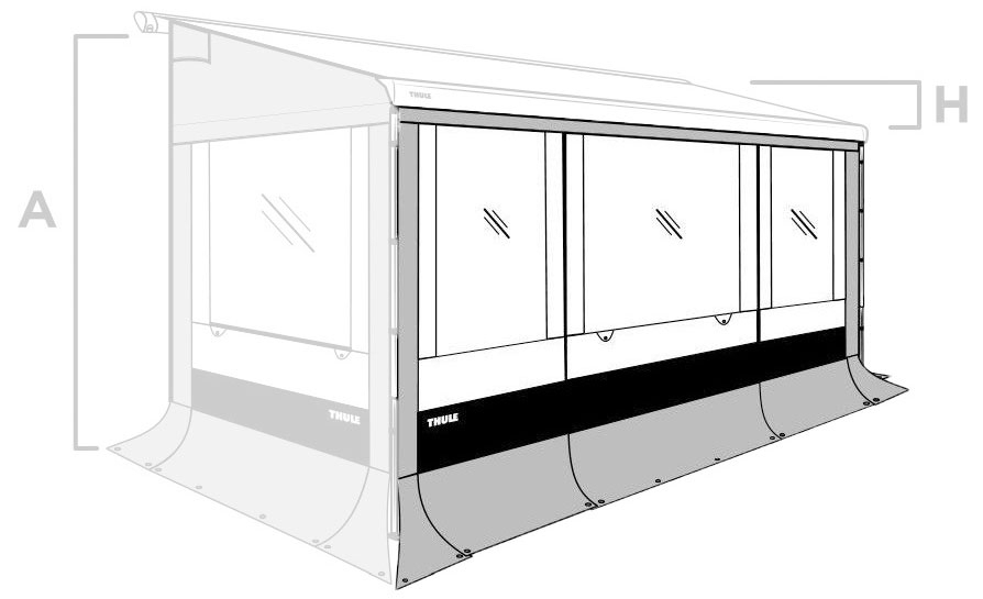 Thule Residence G3 Vorderwand 300 cm Anbauhöhe 215 - 274 cm