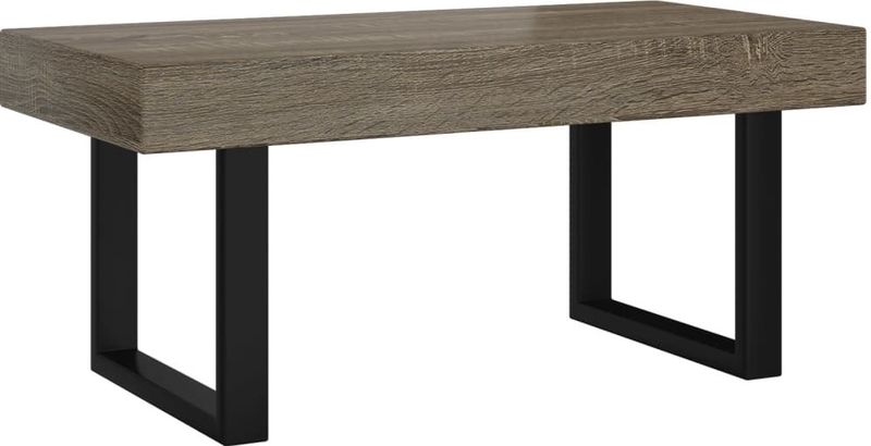 vidaXL - Salontafel - Grijs en Zwart - MDF en IJzer