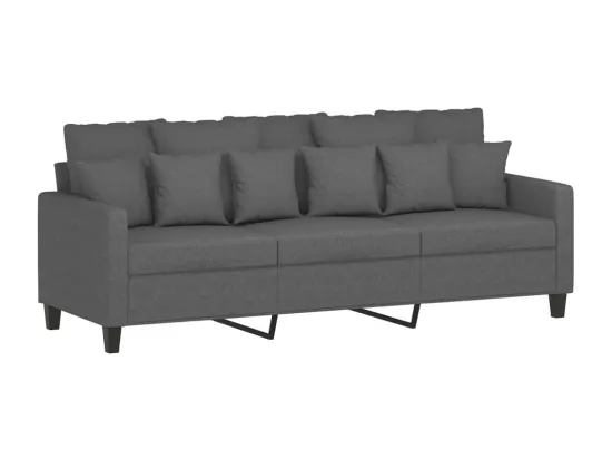 Ensemble de canapés 4 pièces coussins gris foncé tissu