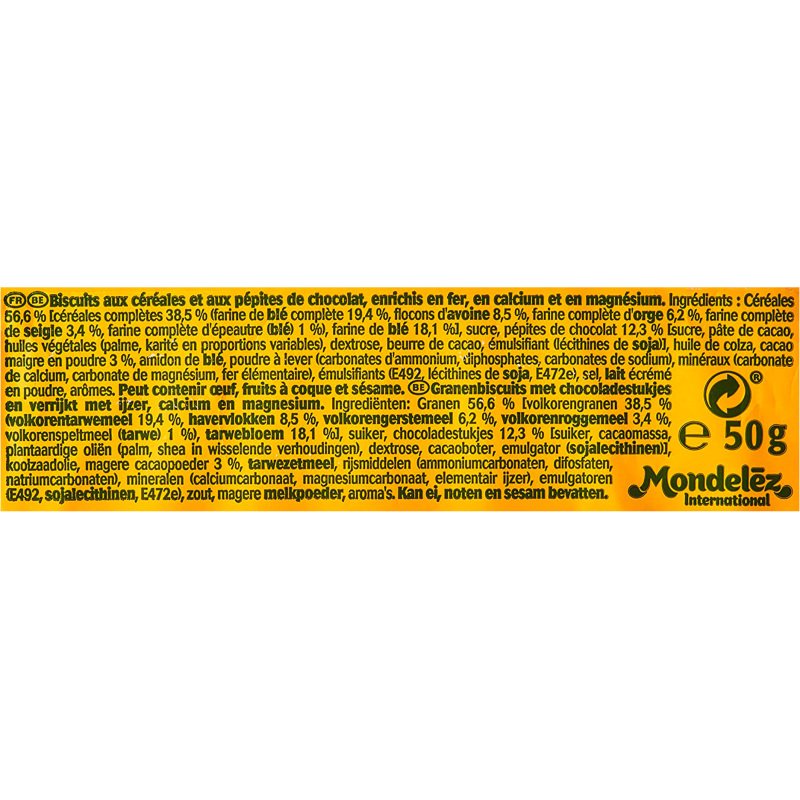 Belvita Petit Déjeuner chocolat Lu x 4 - Étui de 50 g