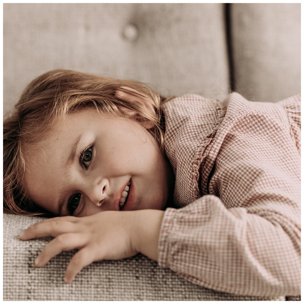Sweet Petit peuter jurk Suze lange mouwen ruit rood