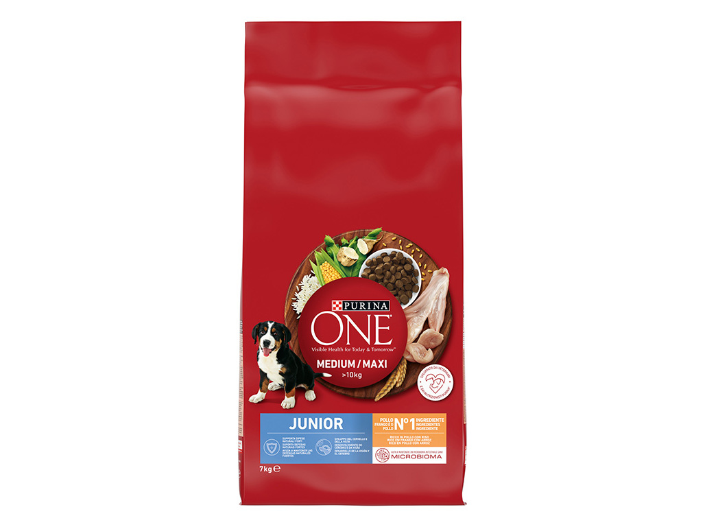 RAÇÃO PARA CÃO PURINA ONE MEDIUM MAXI JÚNIOR COM FRANGO E ARROZ 7KG