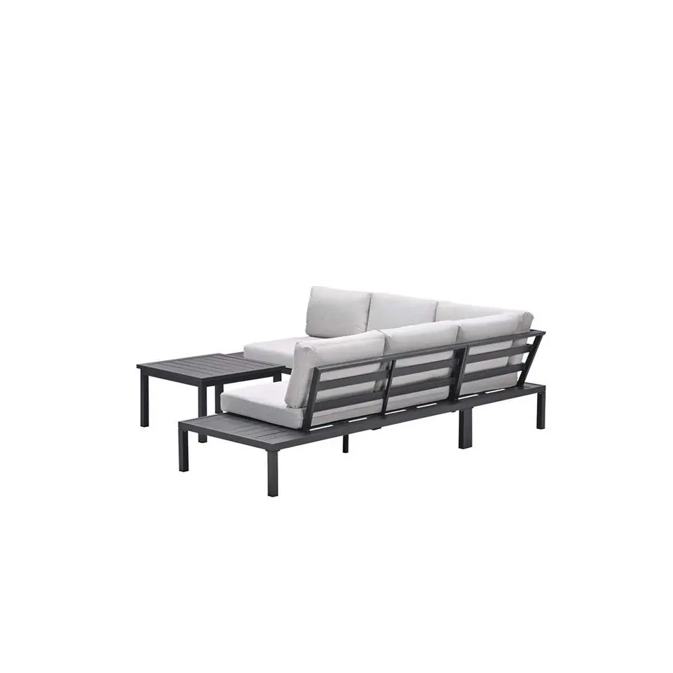 Prinos loungeset - 4-delig - carbon black - valley sand