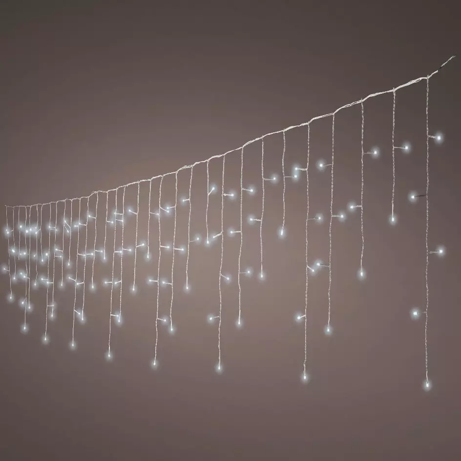 Stalactite lumineuse 11 m 259 LED câble blanc Stars Blanc froid