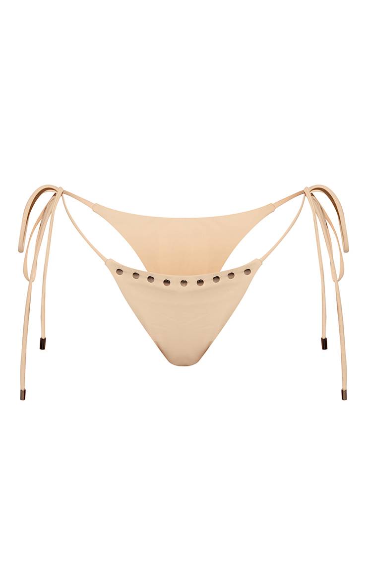 Citron Bas De Bikini String À Clous Avec Liens Sur Les Côtés