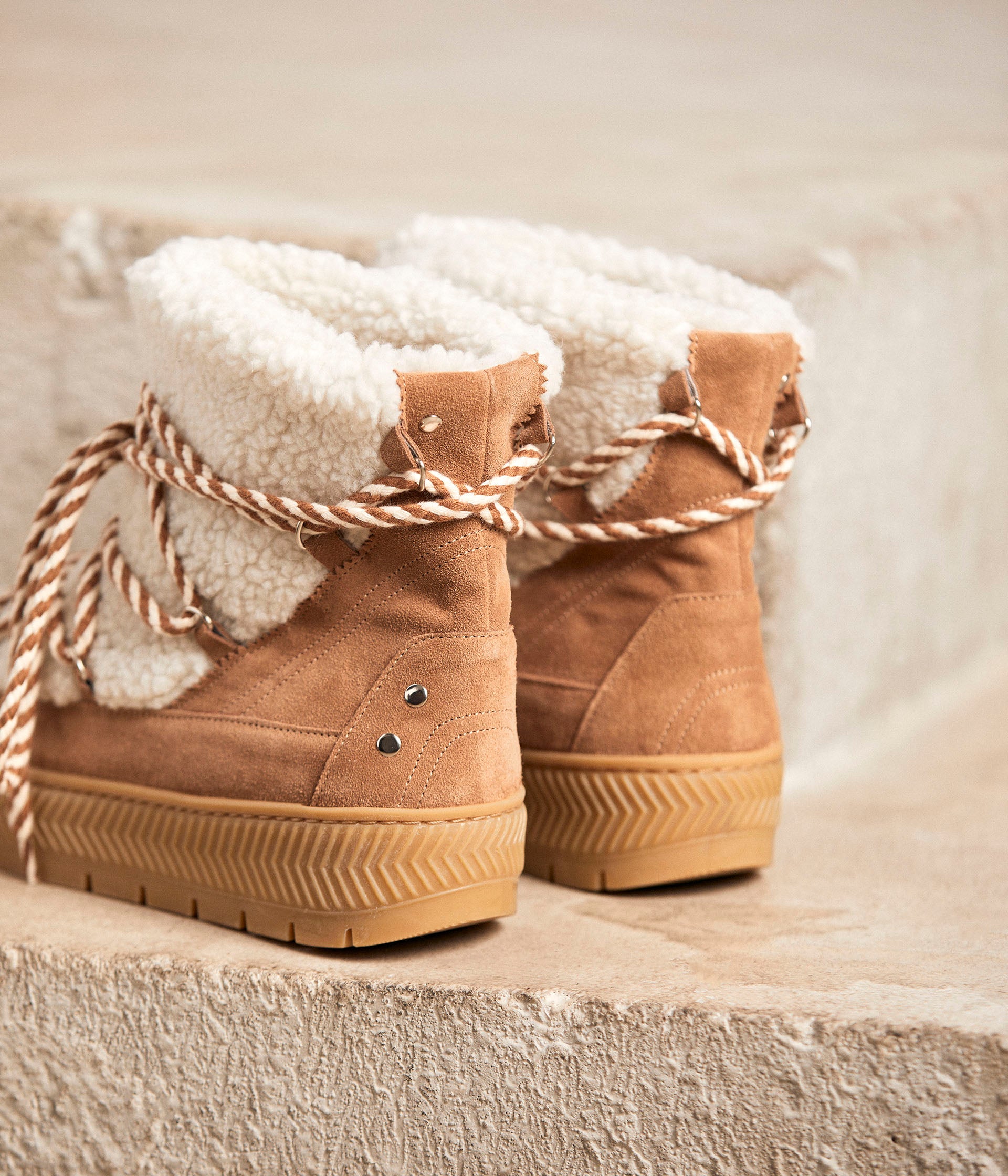 Boots camel velours Cherine