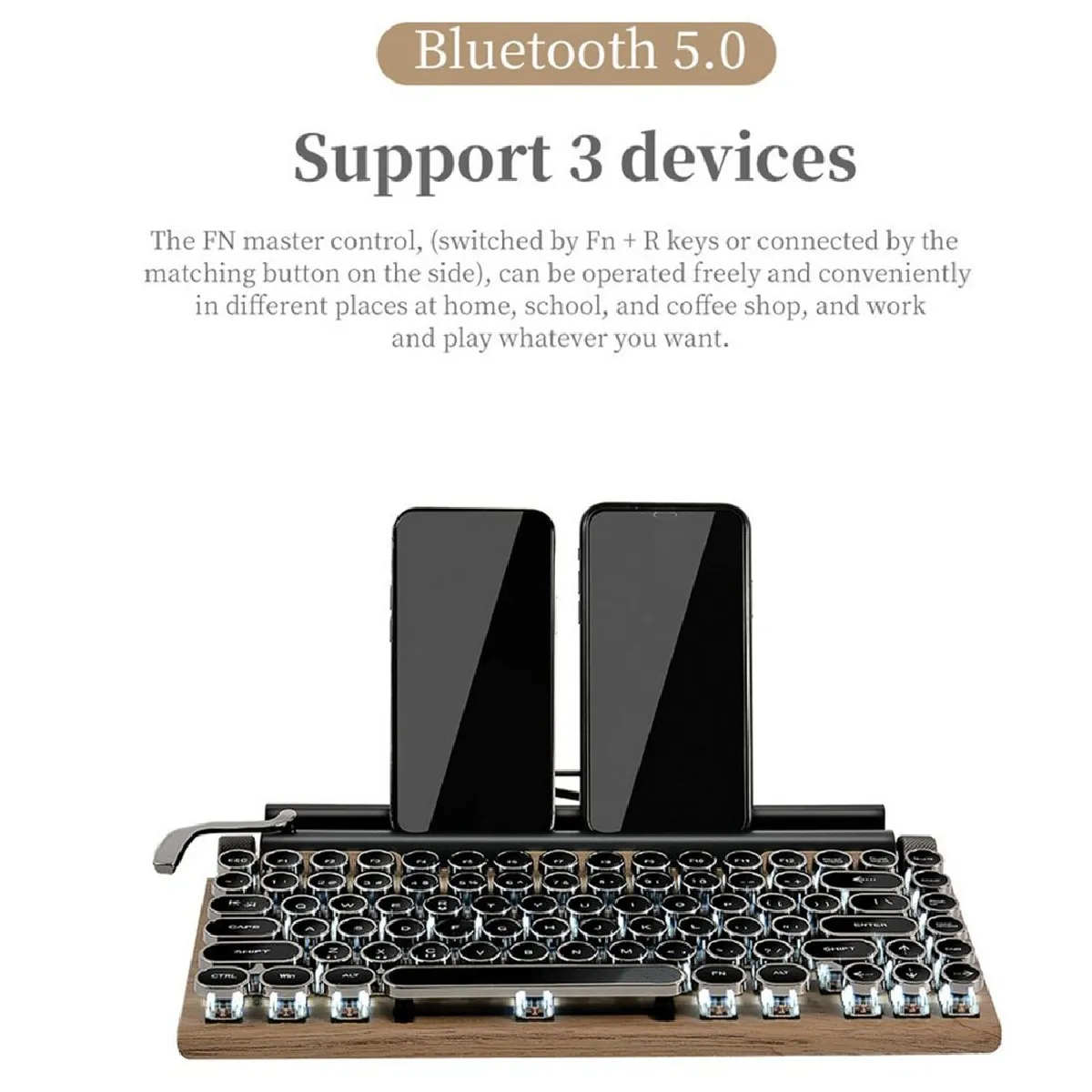 Universal Clavier mécanique USB 84 touches - Couleur bois