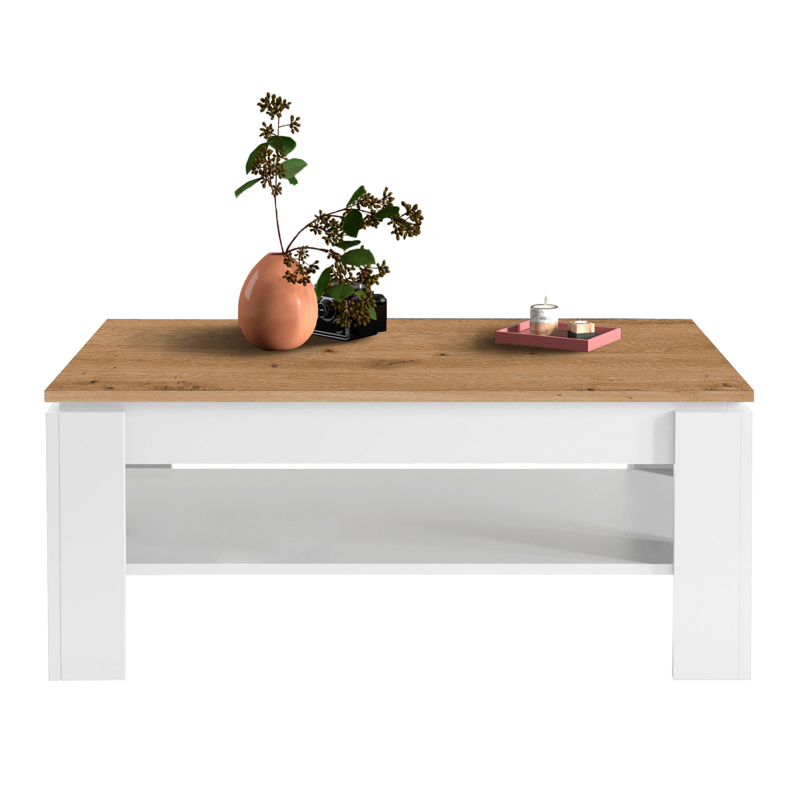 Couchtisch BARLET - weiß-Artisan Eiche - 103 cm