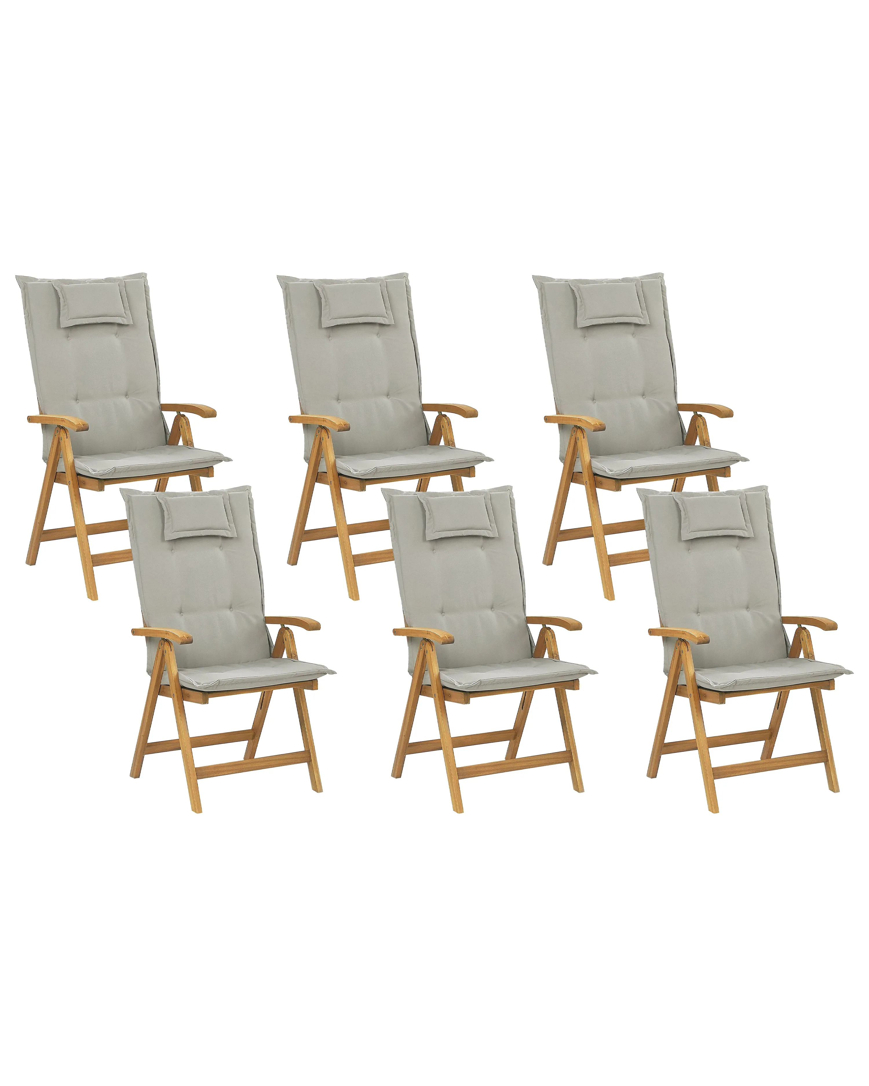 Set van 6 stoelen met zitkussen JAVA Acaciahout Taupe