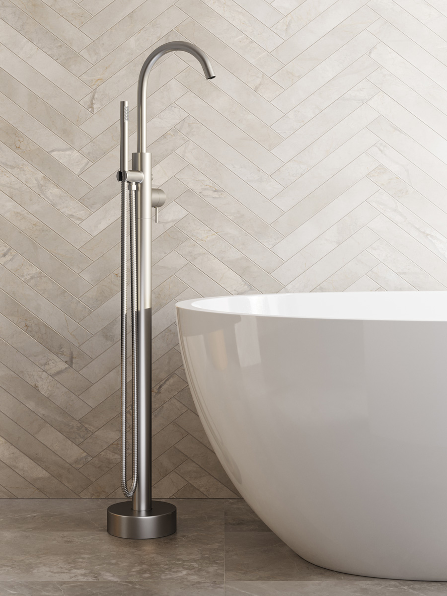 Saniclear Exclusive Curved vrijstaande badkraan RVS