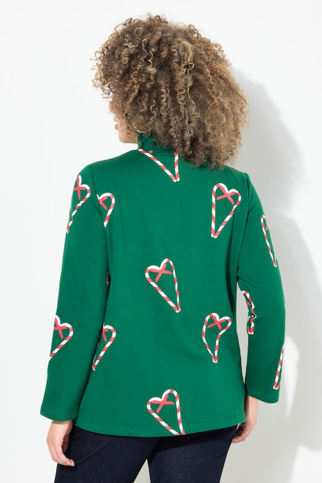 Sweatshirt, Zuckerstangen, Classic, Stehkragen, Langarm