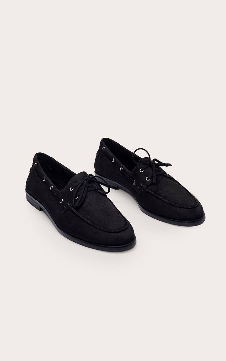 Noir Mocassin Bateau À Détail Pompon En Synthétique
