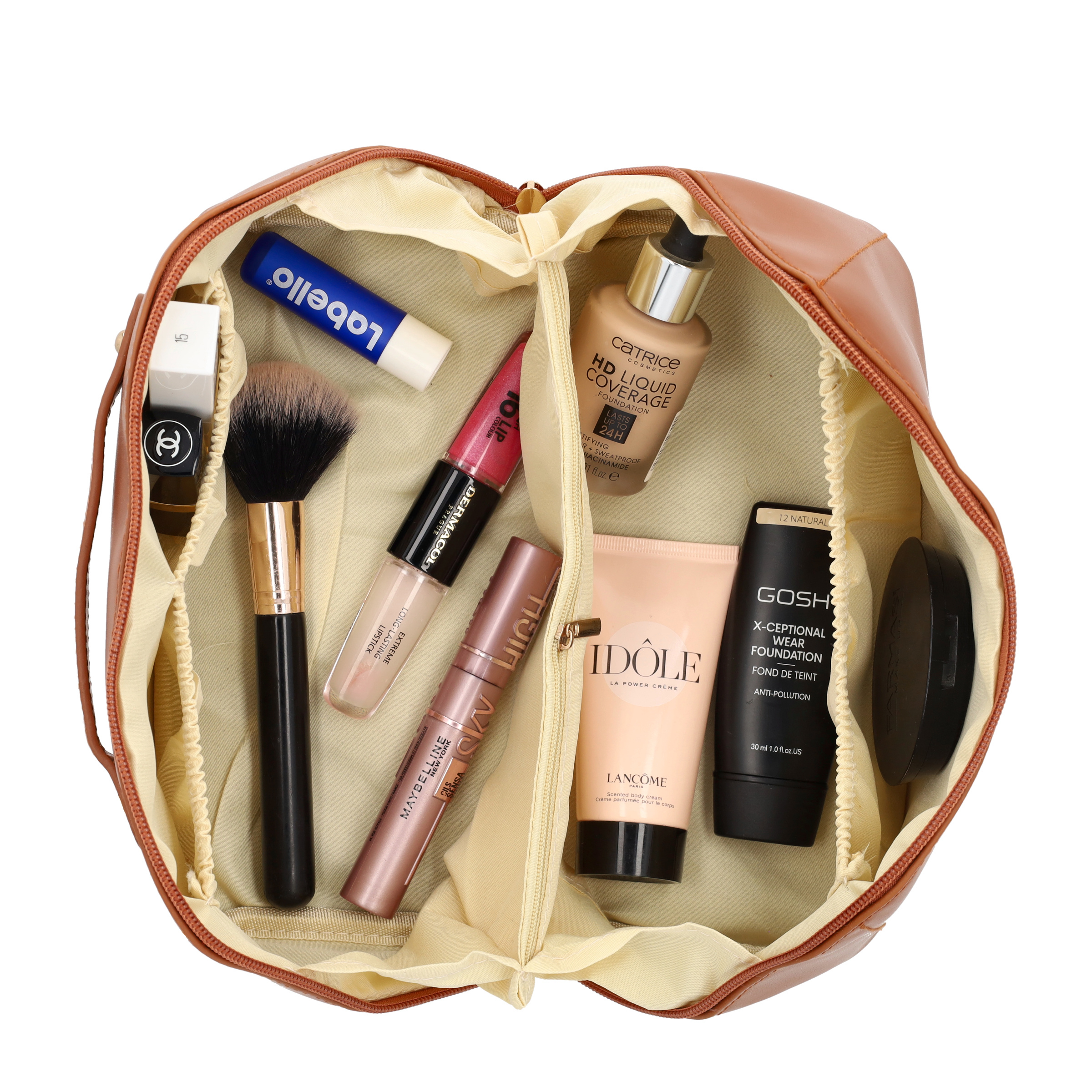 (21x13x12cm) Kosmetik Make Up Tasche Necessaire Organizer Bag mit Reissverschluss - Rosa