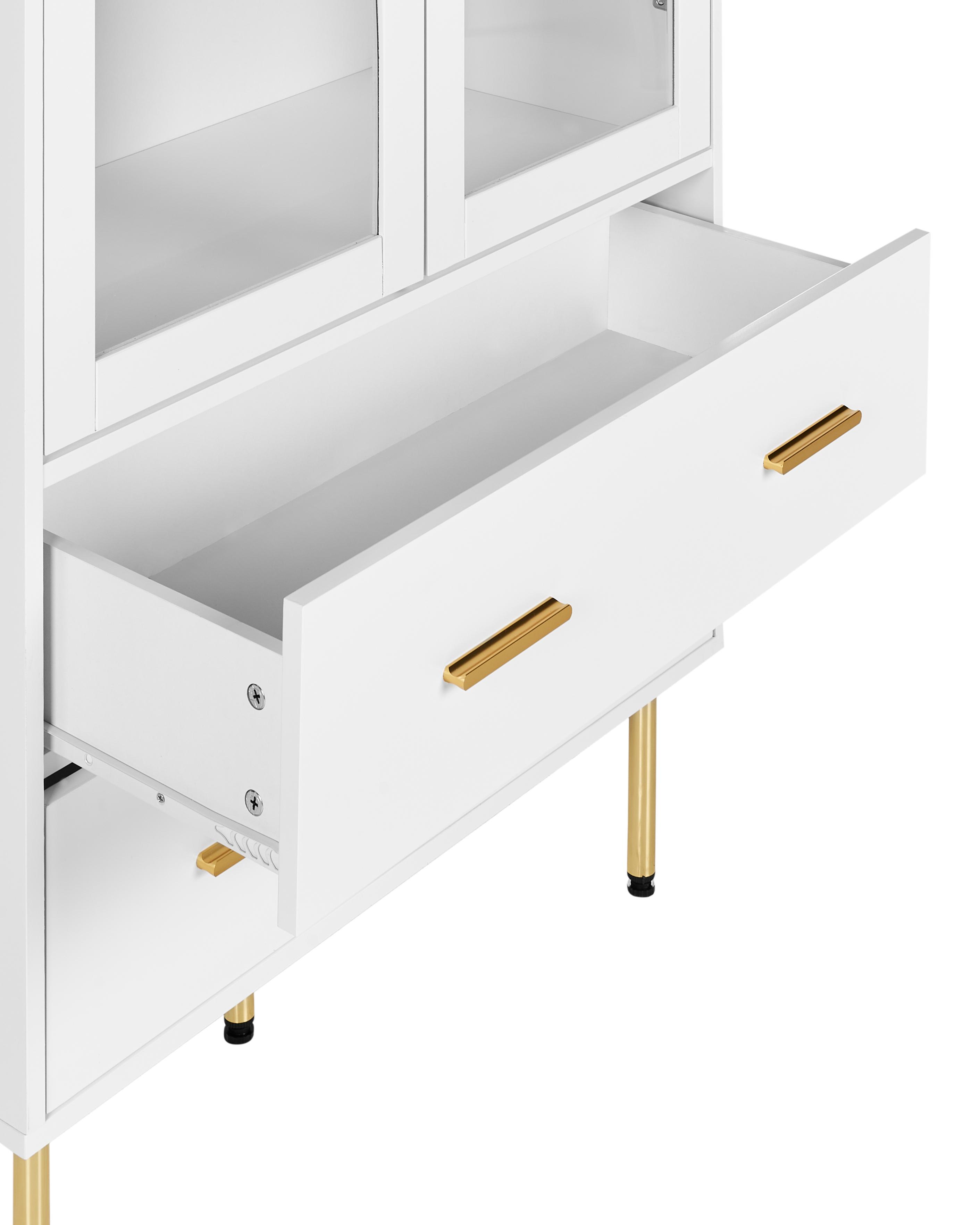 Glazen vitrinekast MILORA 80 cm Wit