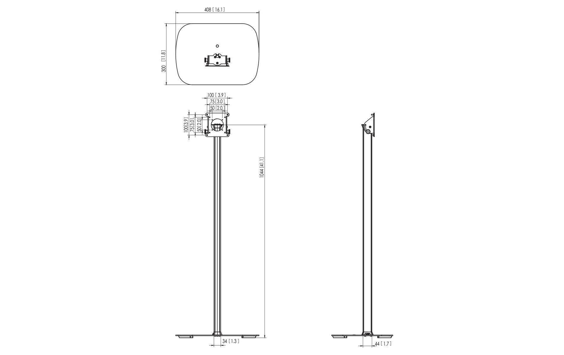 Standfuss PTA 3101B Schwarz<br>Floorstand