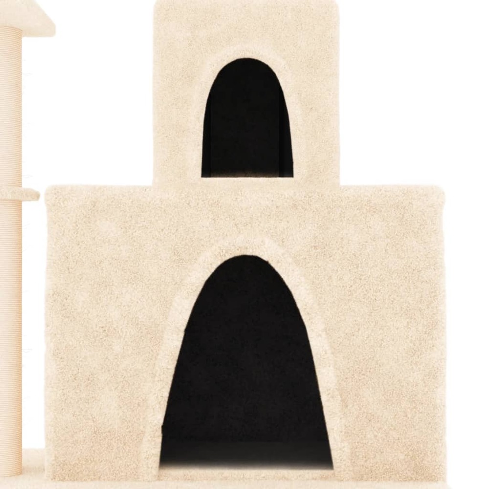 Arbre à chat avec griffoirs en sisal crème 83 cm