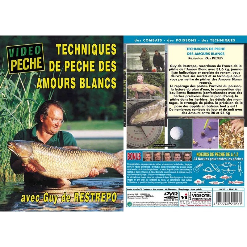 Dvd - Techniques De Peche Des Amours Blancs Avec Guy De Restrepo - Peche De La Carpe - Video Peche