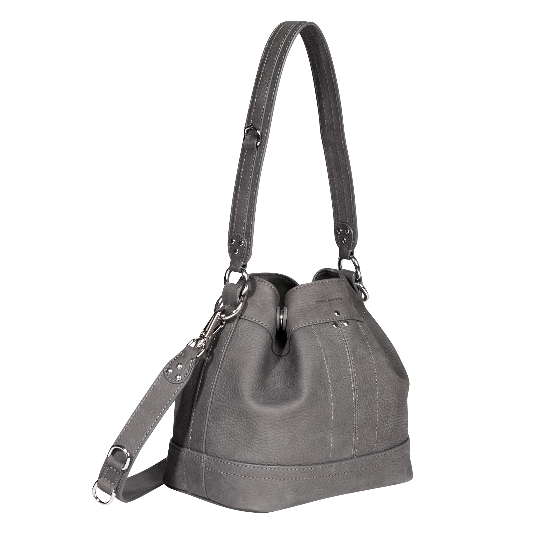 BEN S - Sac seau bandoulière en cuir | Gris