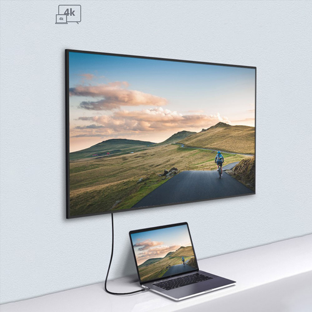(1m) 100W USB C auf USB C PD Schnell Ladekabel 4K Thunderbolt Nylon Datenkabel 90° Winkel - Schwarz