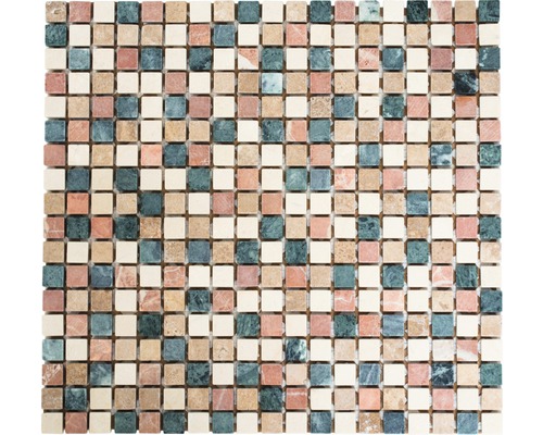 Natuursteenmozaïek MOS 15/RND 30,5x32,2 cm beige/bruin/groen
