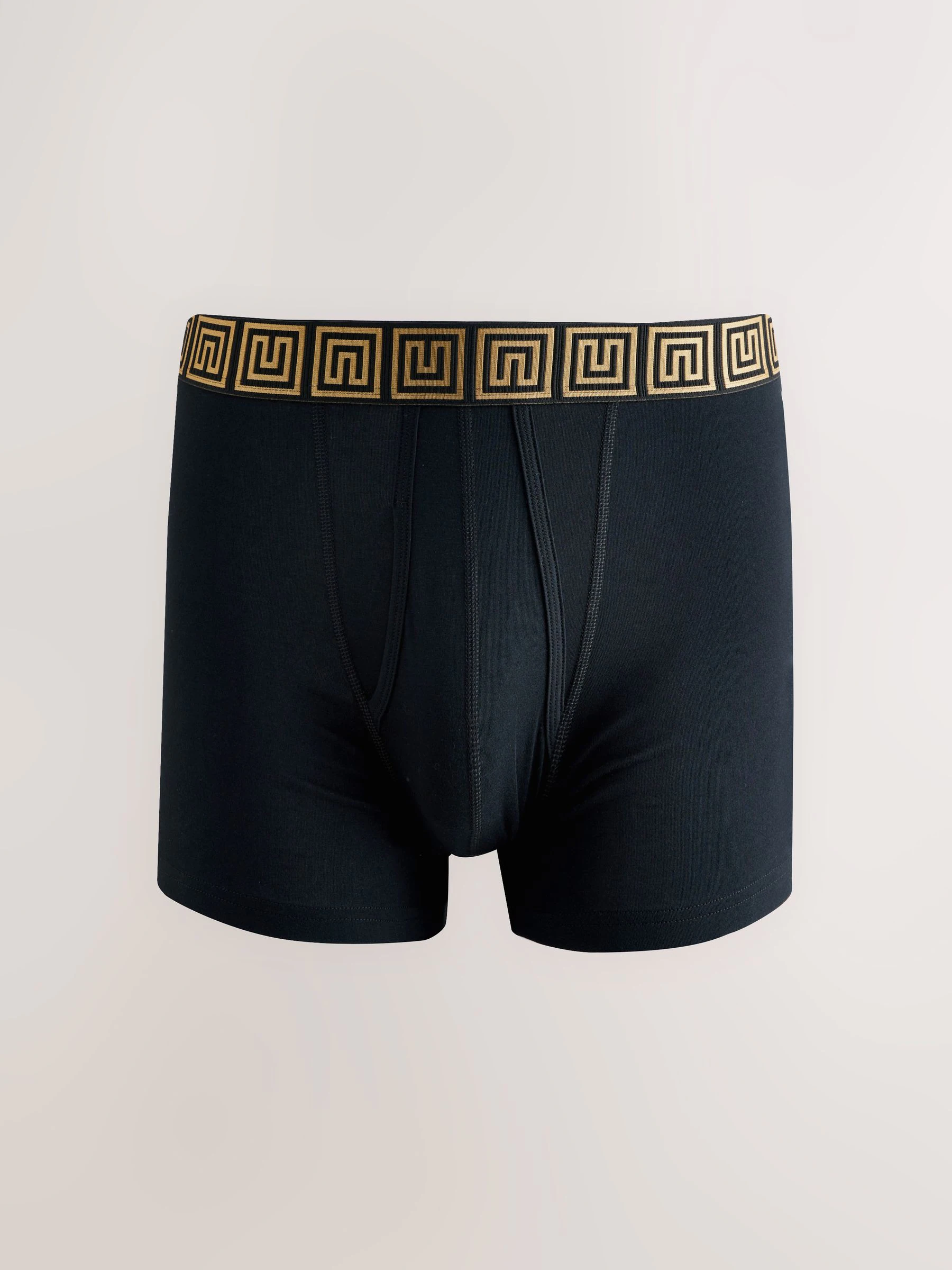 Zwarte taillebanden met metallic motief - Boxershorts van katoenrijk materiaal met A-voorkant