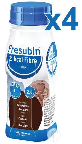 Fresubin 2 Kcal Fibre Drink Chocolat Flacons 4x200ml