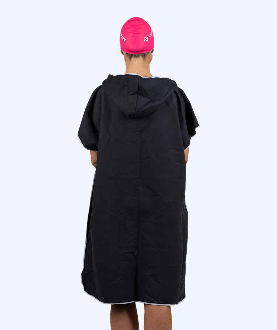 Watery badeponcho til voksne - Microfiber - Sort