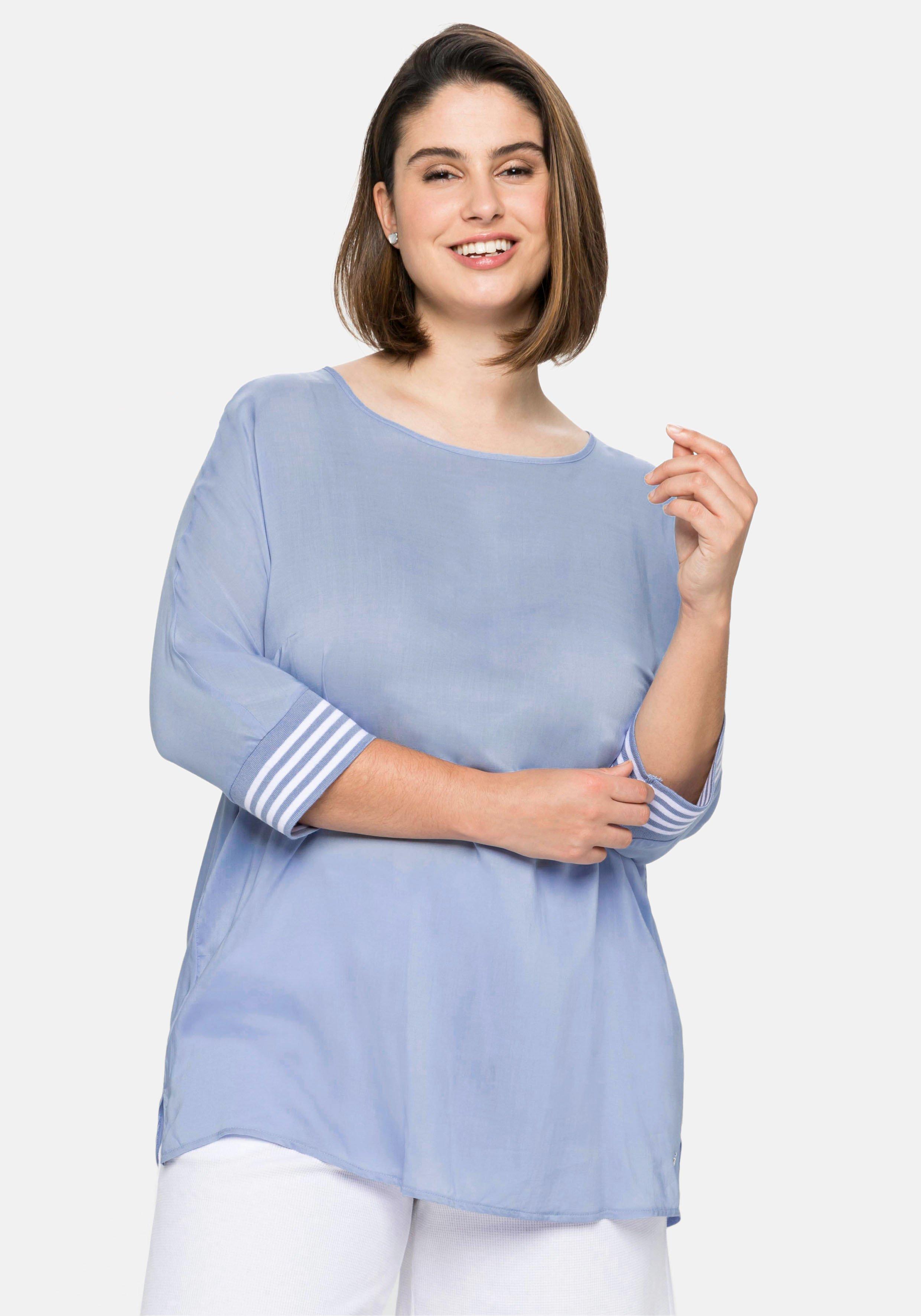 Tunika mit 3/4-Arm, leicht transparent