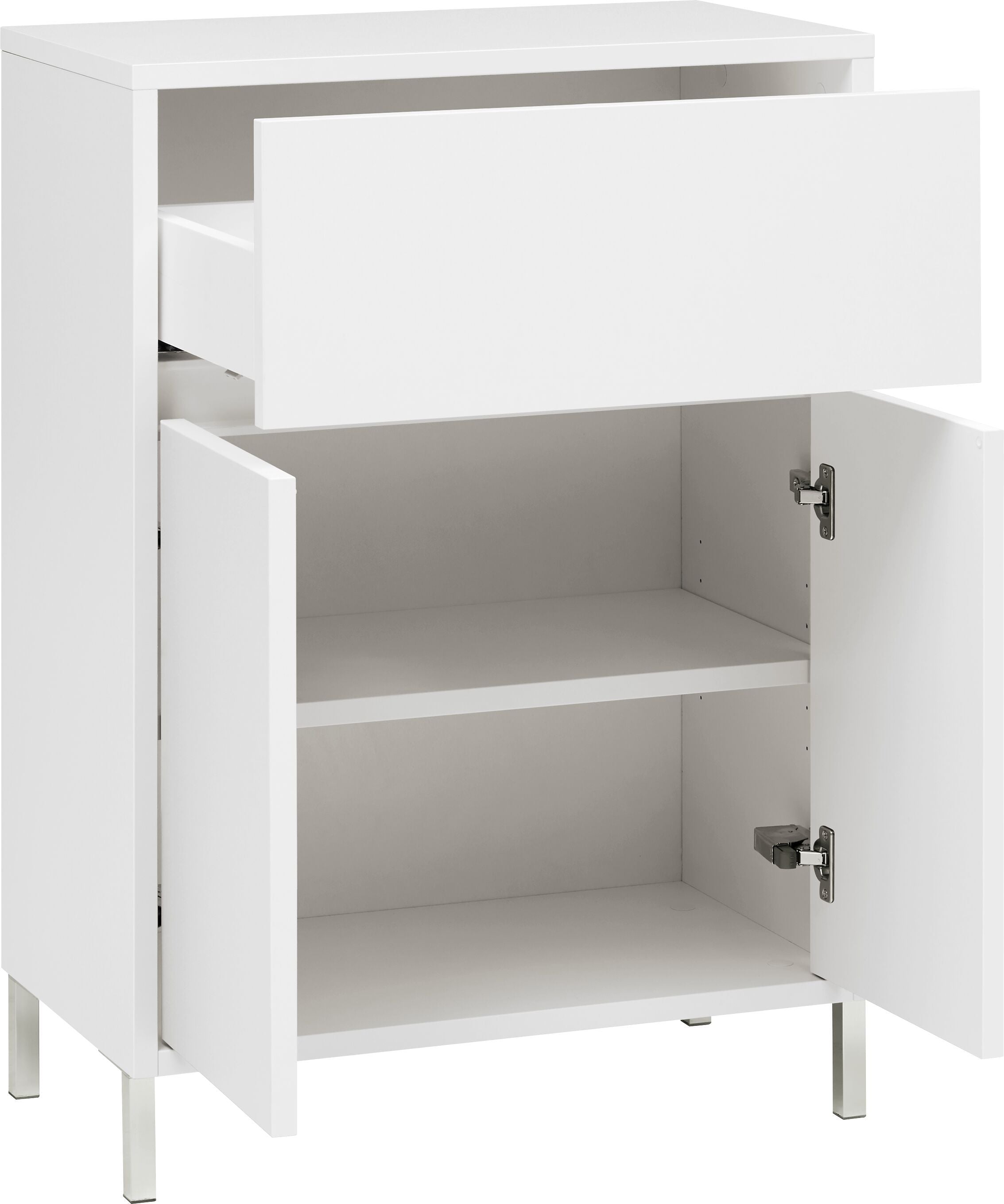 SIERRA Beistellmöbel - Weiss / B: 60.0 cm x T: 35.0 cm x H: 84.3 cm