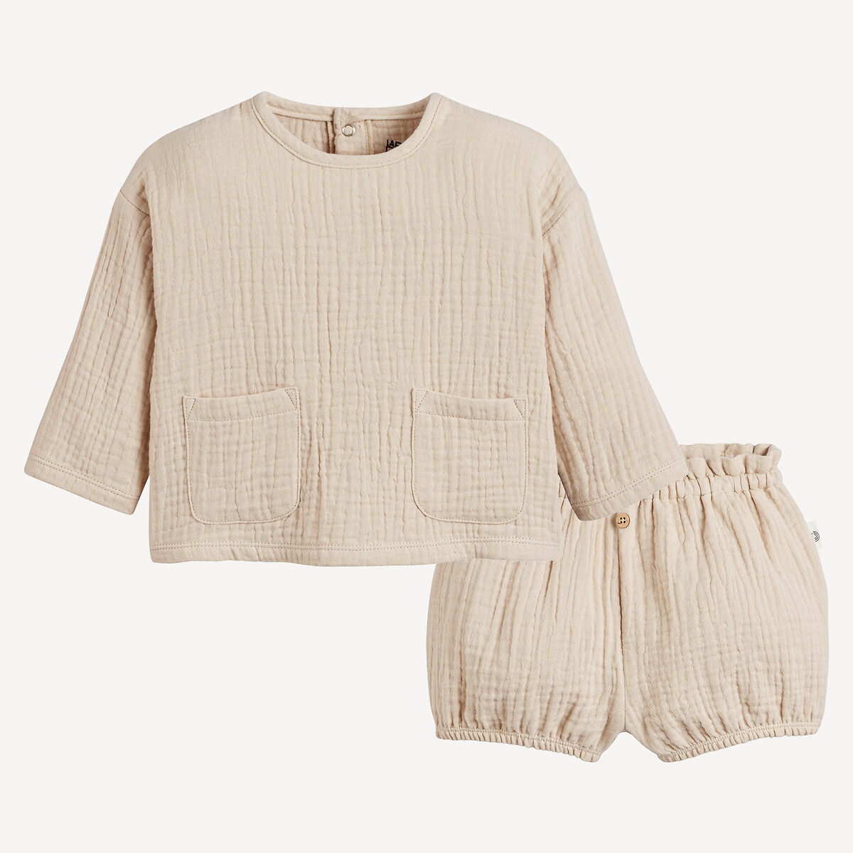 COLEÇÃO LA REDOUTE<br>Conjunto de 2 peças: camiseta e calcinha em tetra