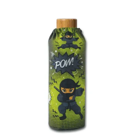 Xanadoo Glas Trinkflasche Ninja, 500 ml