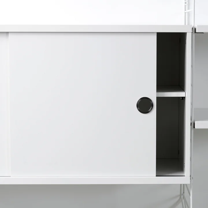 String - Vitrinenschrank mit Schiebetüren in Glas 78 x 30 cm, weiss