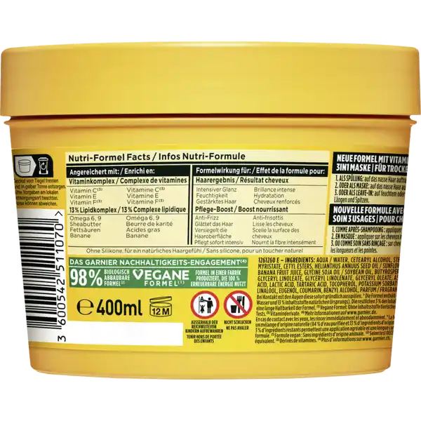 Haarkur Banana Hair Food 3in1 Maske Trockenes Haar