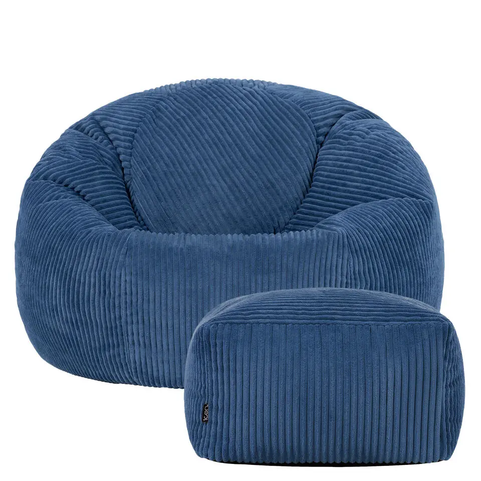 icon Zitzak en Poef Kingston - Corduroy Zitzak - Denimblauw