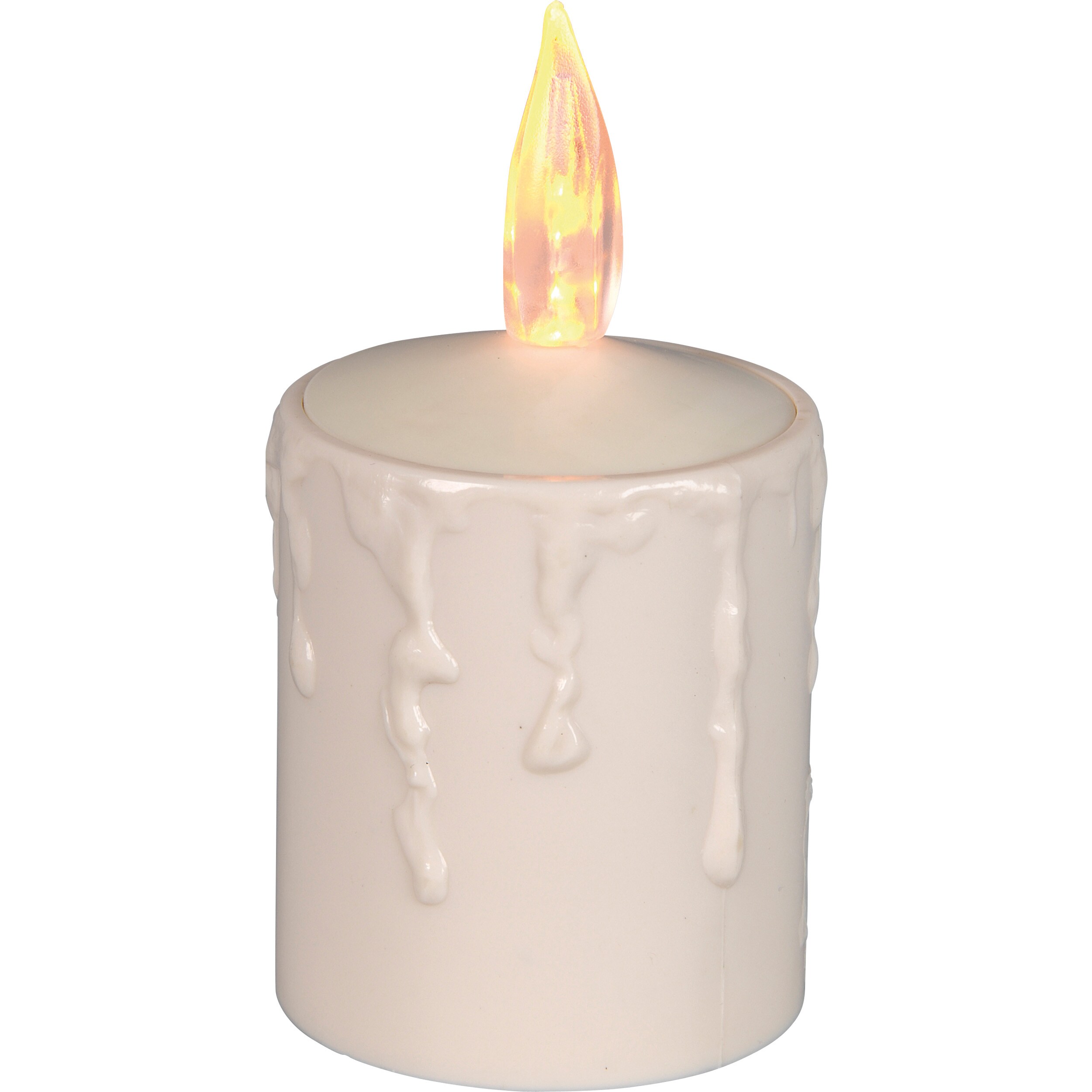 Star Trading LED Kerze Paula für außen von Star Trading, Kerzenlicht warmweiß mit Timer, batteriebetriebene Weihnachtsdeko aus Kunststoff in Beige, Höhe: 11,5 cm