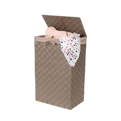 Panier à linge rectangulaire avec couvercle Stan taupe