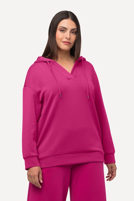 Hoodie, Oversized, V-Ausschnitt, Langarm, Kapuzenshirt