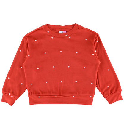 Vero Moda Girl Bluse - VmVelvet - Chinesisches Rot/Hearts