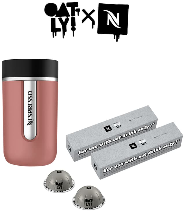 Nespresso Vertuo Pop x Oatly værdipakke fra DeLonghi (sort)