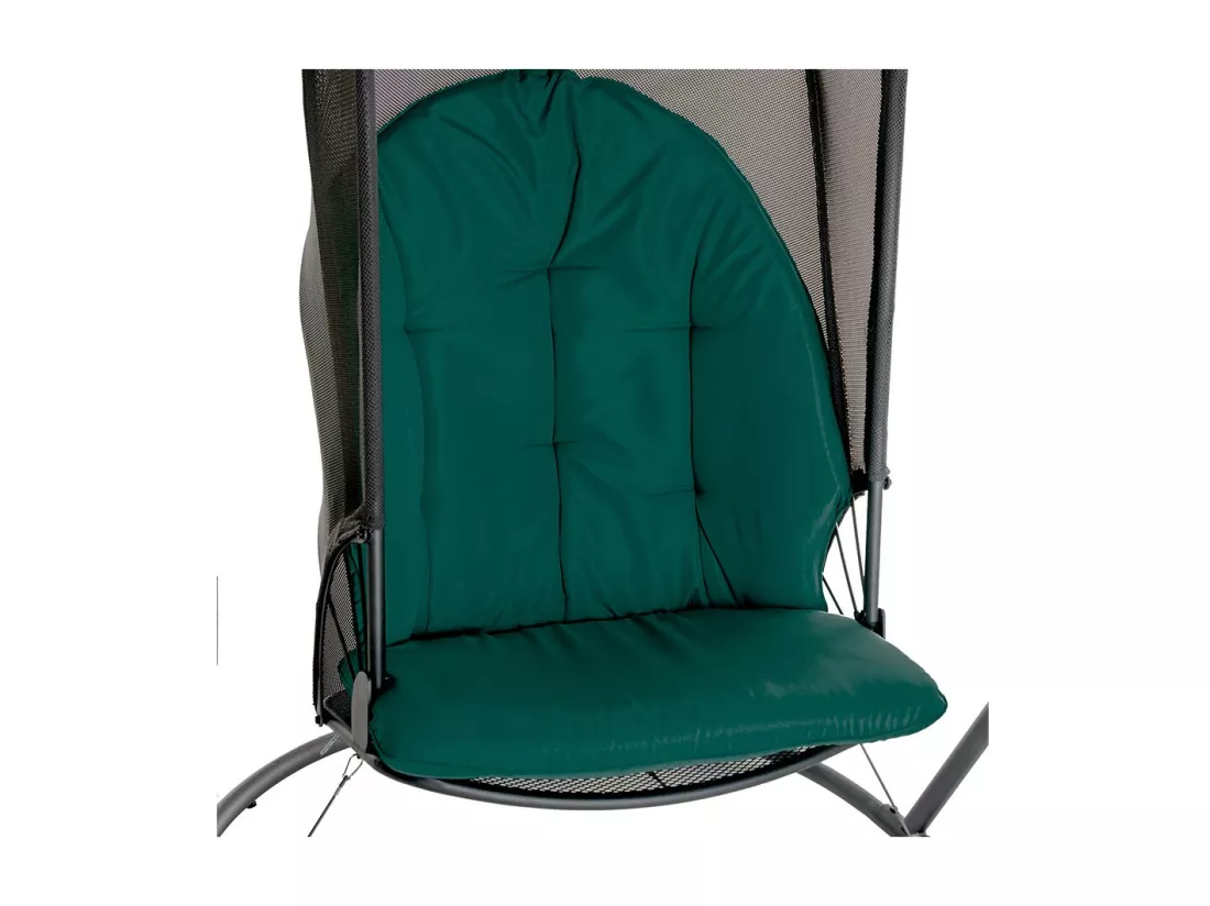Fauteuil oeuf suspendu en aluminium émeraude et graphite Pacha - Hespéride