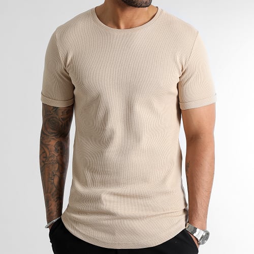 Tee Shirt Oversize Texturé Waffle 2971 Beige
