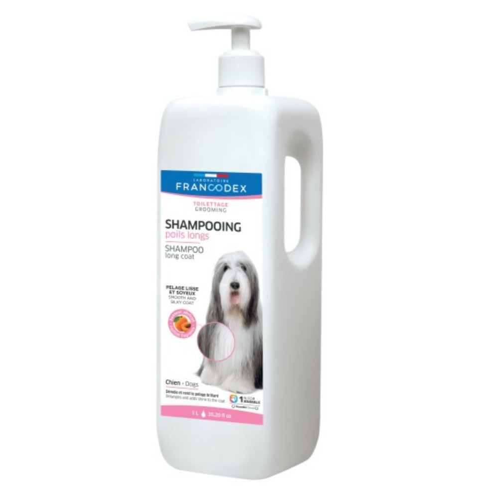Shampooing 1 litres pour chien à poils longs