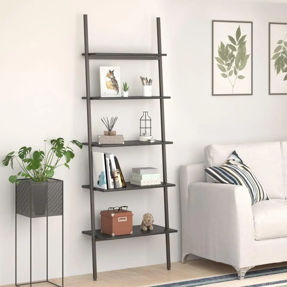 vidaXL - Boekenkast met 5 planken voor de woonkamer - Zwart - 64x34x185.5 cm