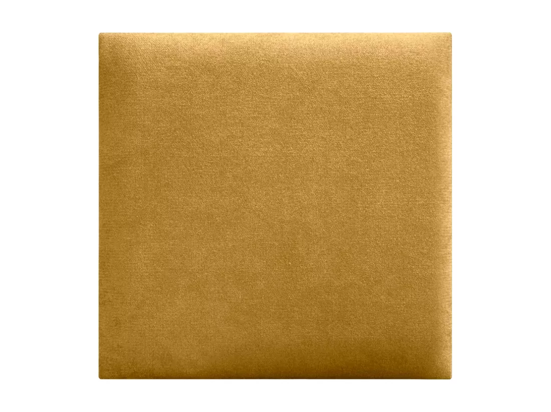DHOME Lot de 8 Panneaux Rembourrés en Tissu Aqualine Autocollants pour Mur Acoustiques Absorbants Protection contre les Chocs (Moutarde, 60x60cm, x8)