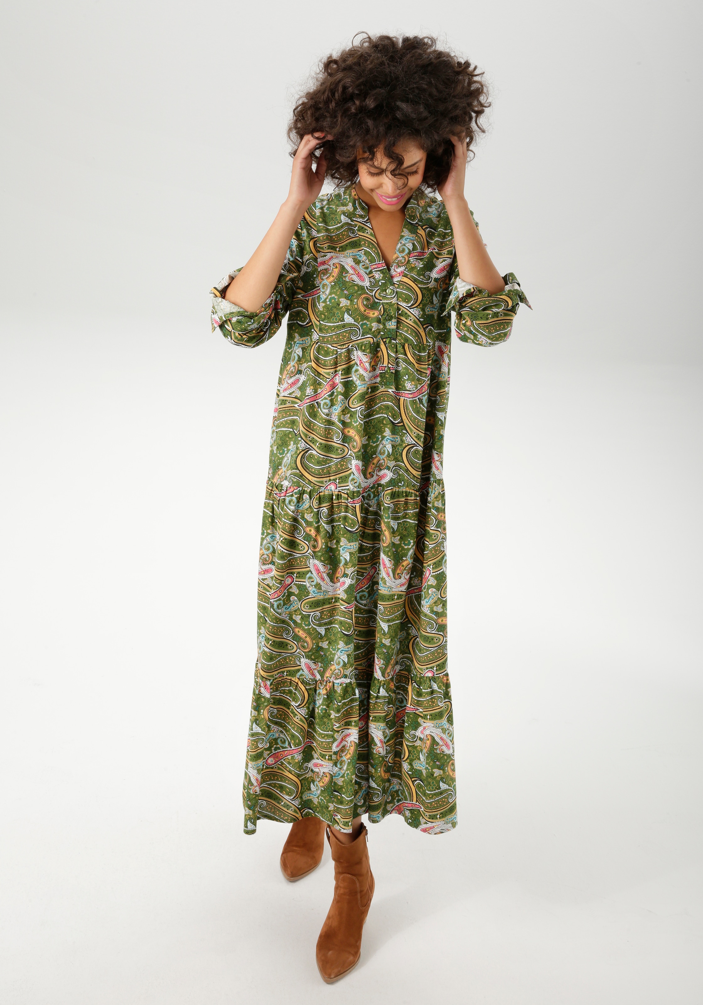 Aniston CASUAL Maxikleid mit farbenfrohen Paisley-Muster bedruckt - NEUE KOLLEKTION