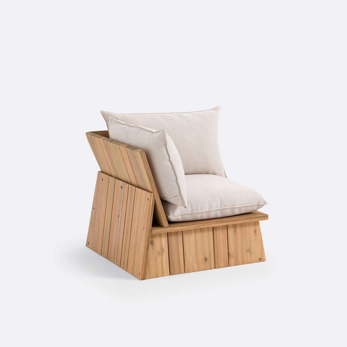 LA REDOUTE INTERIEURS<br>Sofá de canto para exterior, acácia, Bruto