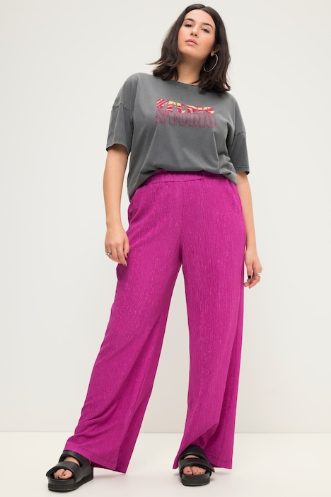Hose, Wide Legs, Krepp, Elastikbund