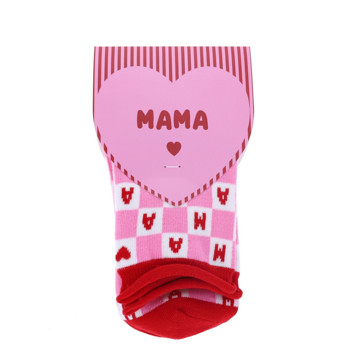 Chaussettes mama damier rose et blanc